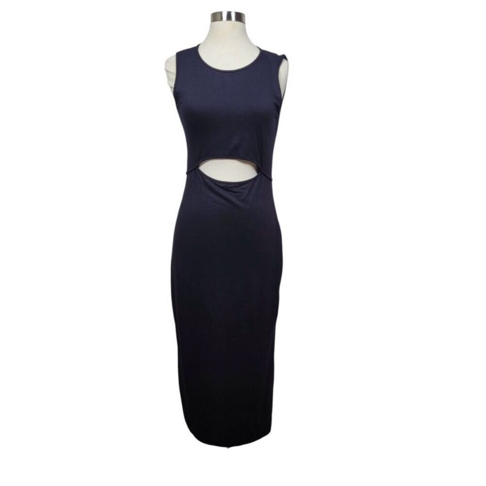 Antistar Cutout Sleveless Maxi Dress XS Black NEW NWT super soft slits